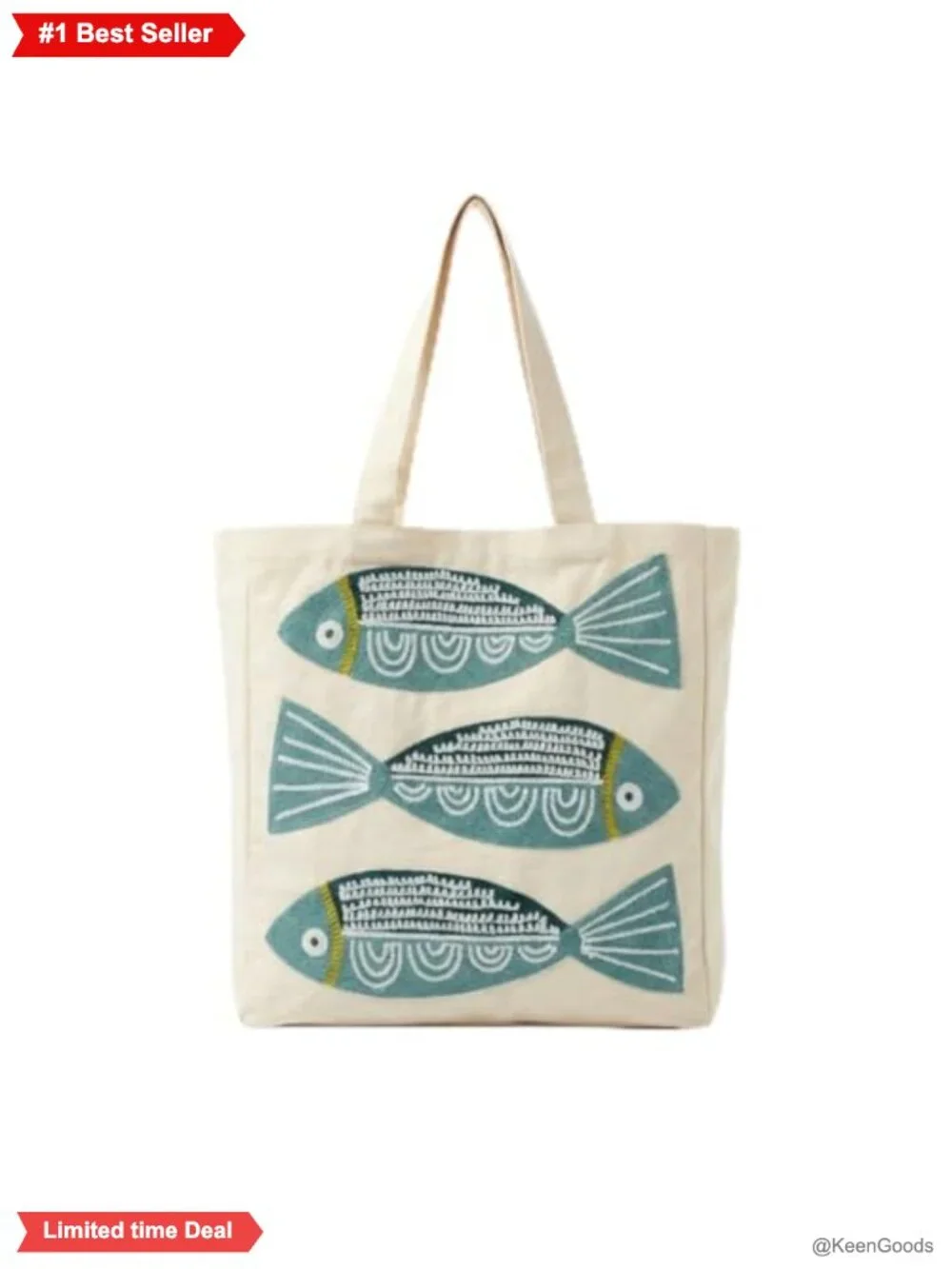 Cotton Canvas Embroidered Tote Bag Buckle Shoulder Bag Reusable Shopping